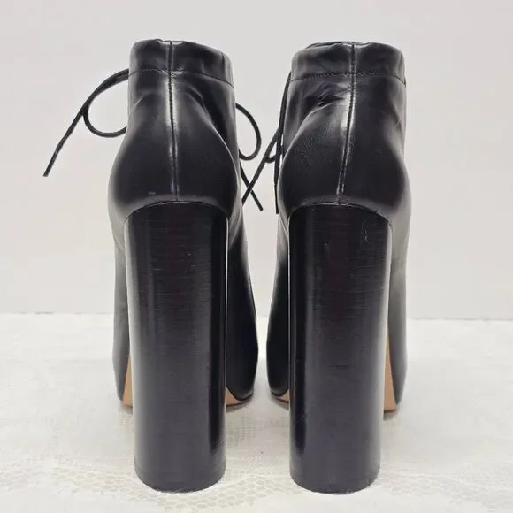 Alexander Wang Constance Black Leather Booties Blue Cast Died Toes Ultra High 8 - Picture 8 of 14